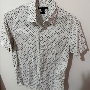 Michael Kors White and Blue Patterned Men's Shirt